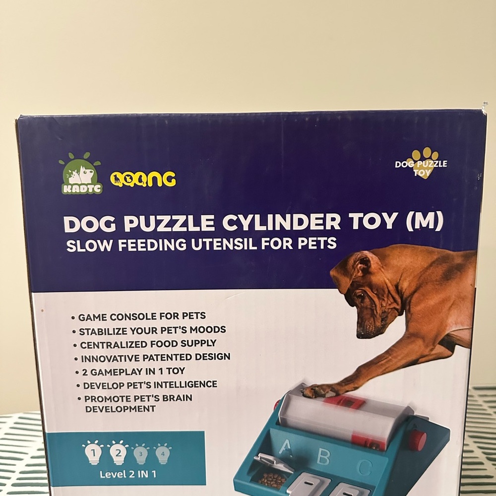 Dog Puzzle Cylinder Toy (M) – Slow Feeding Utensil for Pets:

⸻